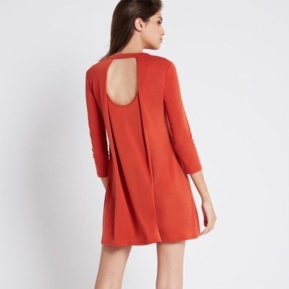 Bcbgeneration Women's Size XS Burnt Orange Knit Stretch Swing Dress - Picture 1 of 9